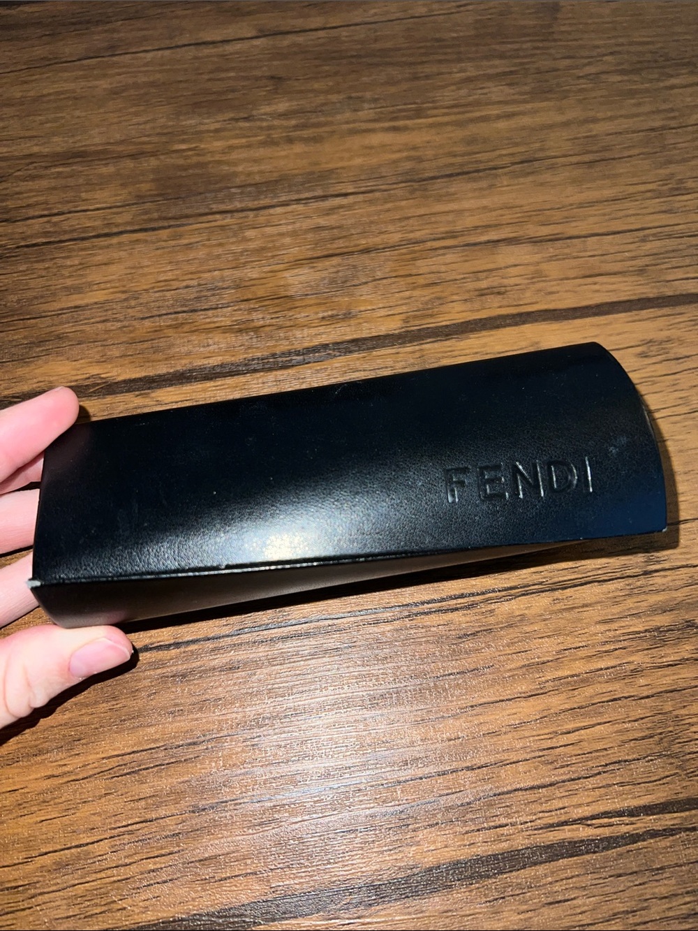 Fendi‎ Black Leather Eyewear Case- OS